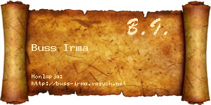 Buss Irma névjegykártya