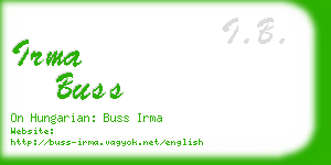 irma buss business card